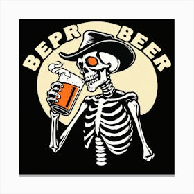 Beer Beer Skeleton Canvas Print