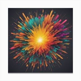 An Abstract Color Explosion 1, that bursts with vibrant hues and creates an uplifting atmosphere. Generated with AI, Art style_Pixel Art,CFG Scale_3, Step Scale_50. Canvas Print
