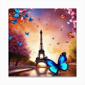 Butterfly In Paris 5 Canvas Print