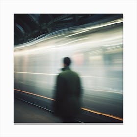 Man Waiting For A Train Canvas Print