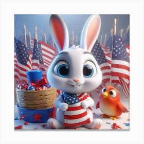 4th of July Bunny Canvas Print