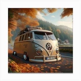 Vw Bus In Autumn Canvas Print