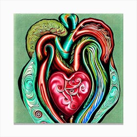 Collofull heart Canvas Print