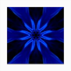 Abstract Blue Flower 3 Canvas Print