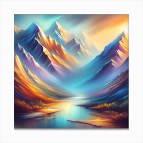 Mountain Landscape Painting 7 Canvas Print