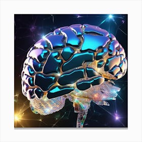 Brain With Lights Canvas Print