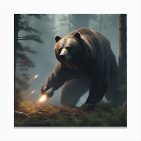 Bear In The Woods 27 Canvas Print