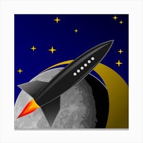 Rocket In Space Science Fiction Sci Fi Sci Fi Logo Canvas Print