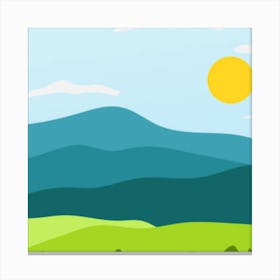 Landscape With Mountains 1 Canvas Print