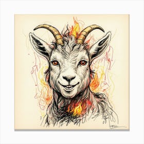 Goat On Fire 54 Canvas Print