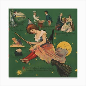 Vintage Witch Fairytale Canvas Print