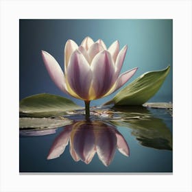 The Magic of the Floating Lotus: The Beauty of Serene Nature"** "A depiction of the delicate and harmonious beauty of the floating lotus over the water." Canvas Print