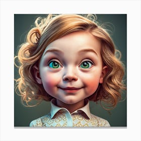 Disney Pixar Girl 5 Years Old Strong Chin Thi Canvas Print