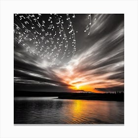Music Notes In The Sky 19 Canvas Print