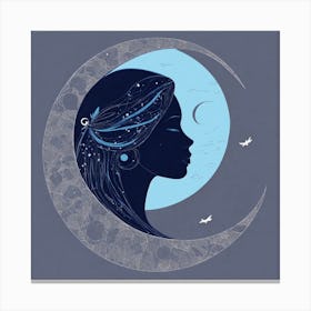 Woman On The Moon Canvas Print