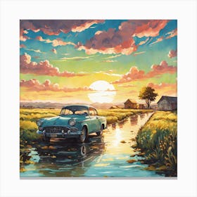 Sunset In The Country Canvas Print