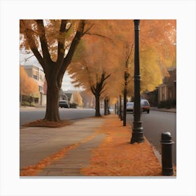 Autumn Leaves On A Street 1 Canvas Print