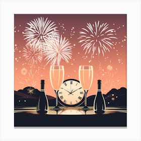 New Year Background, new year gift, new year art, Canvas Print
