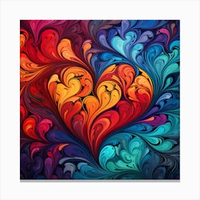 Abstract Colorful Heart 2 Canvas Print