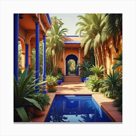 Mediterranean Courtyard 1 Canvas Print