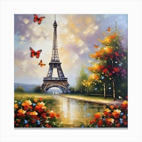 Paris With Butterflies 78 Canvas Print