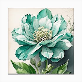 Blue Peony Canvas Print