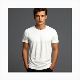 Mock Up Tshirt Blank Plain Cotton Unprinted Simple Minimalist Canvas Customizable Basic (21) Canvas Print