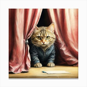 Cat In A Jacket Canvas Print