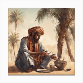 Man In The Moroccan Desert Canvas Print