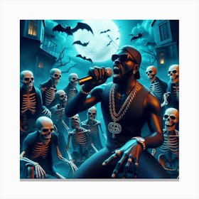 Halloween Skeletons with pop artist Canvas Print