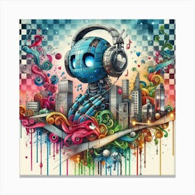 Dj Robot 2 Canvas Print