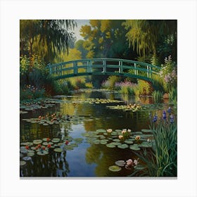 Water Lily Bridge Canvas Print