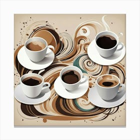 Coffee Cups And Saucers 2 Canvas Print