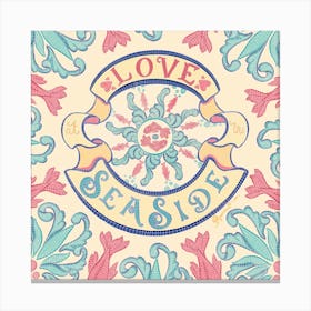 Love At The Seaside Square Canvas Print