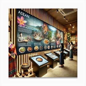 A Modern And Interactive Display Area At A Restaur Canvas Print