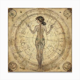 Astrological Nouveau Chart Series - 3 Canvas Print