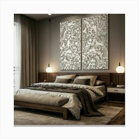 Modern Bedroom Wall Art 2 Canvas Print