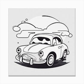 Vintage Car Drawing Canvas Print