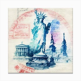 Liberty On A Stamp Canvas Print