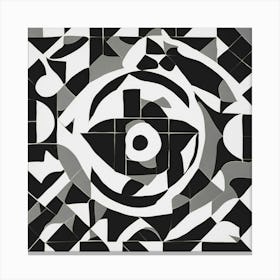 Black and White Abstract Art 107 Canvas Print