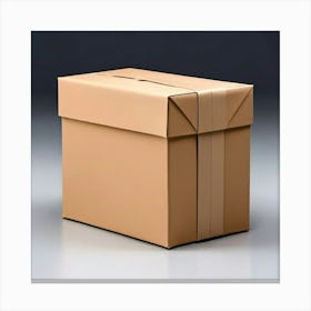 Mock Up Blank Box Parcel Cardboard Customizable Template Unprinted Clean Simple Minimalis (1) Canvas Print