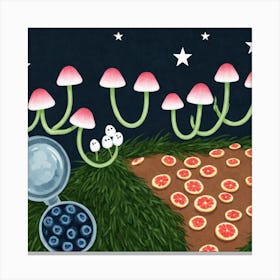 Mushrooms And Berries Canvas Print