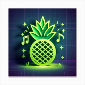 Neon Pineapple - Neon Stock Videos & Royalty-Free Footage Canvas Print