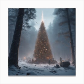 Christmas Tree In The Woods 11 Canvas Print