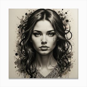 Detailed Painting Using Ink Canvas Print