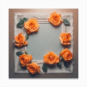 Frame With Roses 16 Canvas Print