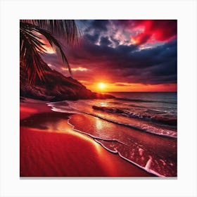Sunset On The Beach 350 Canvas Print
