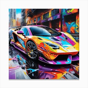 Graffiti Lamborghini 3 Canvas Print