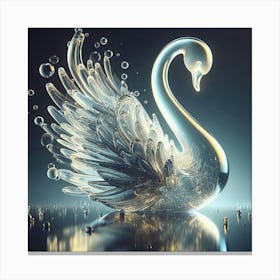 Swan With Bubbles Canvas Print