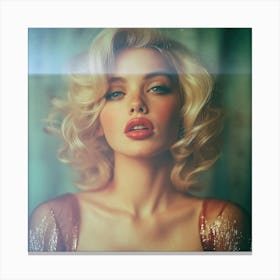 Blonde Woman,Portrait,Retro,70s Look Canvas Print